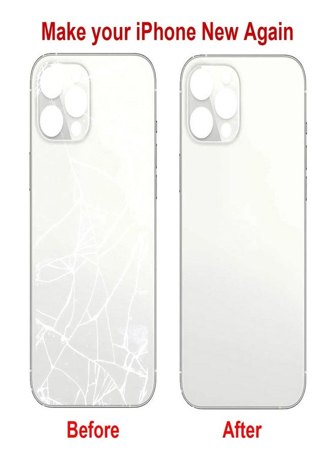 Perzework غطاء خلفي زجاجي بديل من بيرزورك لهاتف آيفون 13 برو 6.1 بوصة (فضي) لجميع شركات الاتصالات مع أدوات إصلاح - Image 5